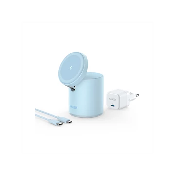 ANKER Vezeték Nélküli Töltő, PowerWave Mag-Go 2-in-1 Dock, EU, kék -  B2568331