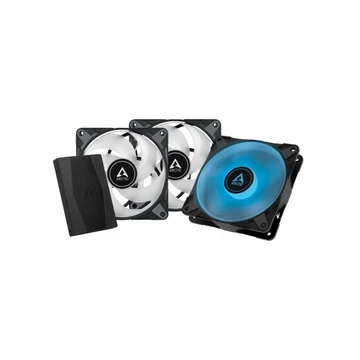 ARCTIC COOLING Rendszerhűtő Ventilátor P12 PWM PST RGB 0dB, 12cm + Kontroller (3-PACK)