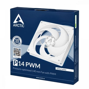 ARCTIC COOLING Rendszerhűtő Ventilátor P14 PWM Fehér, 14cm