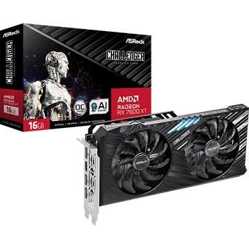 ASROCK Videokártya PCI-Ex16x AMD RX 7600XT CHALLENGER 16GB DDR6 OC