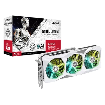 ASROCK Videokártya PCI-Ex16x AMD RX 7900GRE STEEL LEGEND 16GB DDR6 OC