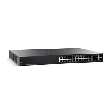 CISCO Switch 24x100Mbps (24xPOE+) + 2xGigabit kombó SFP + 2x1000Mbps SFP, Fémházas Rackes, Menedzselhető,  SF350-24P-K9-