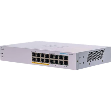 CISCO Switch 16x1000Mbps (8xPOE), Fémházas, Rackes - CBS110-16PP-EU