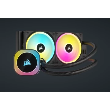 CORSAIR CPU hűtő iCUE LINK H100i RGB AIO (vízhűtés), 2 Ventilátorots, LGA1700 támogatással, fekete