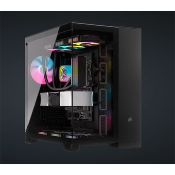 CORSAIR Ház 6500X Dual Chamber, Tápegység nélkül, Edzett Üveg, fekete