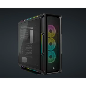 CORSAIR Ház iCUE 5000T RGB, 3xLL120 RGB Ventillátorral + Commander Core XT, Tápegység nélkül, Edzett Üveg, fekete