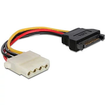 DELOCK Tápkábel SATA 15 pin plug > Molex 4 pin female 12cm