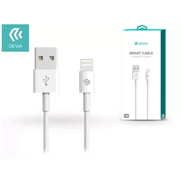 DEVIA APPLE IPHONE LIGHTNING USB TÖLTŐ- ÉS ADATKÁBEL 1 M-ES VEZETÉKKEL - SMART CABLE LIGHTNING - WHITE