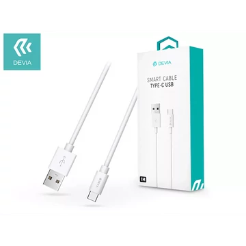 DEVIA USB - USB TYPE-C ADAT- ÉS TÖLTŐKÁBEL 1 M-ES VEZETÉKKEL - SMART USB TYPE-C 2.0 CABLE - WHITE