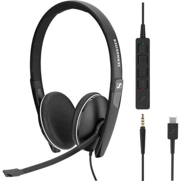 EPOS SENNHEISER SC 165 USB-C & 3.5mm Vezetékes Fejhallgató Fekete, 1000916 EPOS SENNHEISER SC 165 USB-C & 3.5mm Vezetékes Fejhallgató Fekete, 1000916