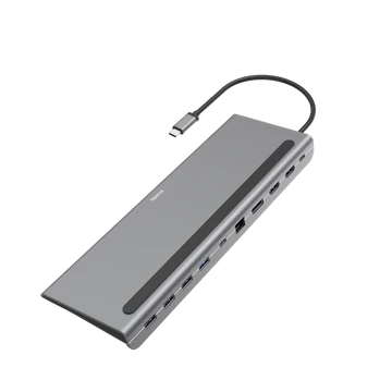 HAMA 200100, USB TYPE-C 10 IN 1 DOKKOLÓ ADAPTER (4x USB-A, 2x HDMI, DP, LAN, USB-C, PD)