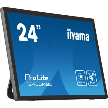 IIYAMA touch IPS monitor 23.8" T2455MSC-B1, 1920x1080, 16:9, 350cd/m2, 5ms, HDMI/DP/2xUSB, hangszóró, webkamera IIYAMA touch IPS monitor 23.8" T2455MSC-B1, 1920x1080, 16:9, 350cd/m2, 5ms, HDMI/DP/2xUSB, hangszóró, webkamera