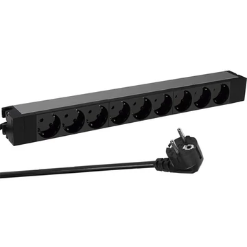 LEGRAND elosztósor 19`/1U jelzőlámpás KIM:9xSHK-biztonsági zsaluval TÁP: háztartási -2P+F 16A 3 méter