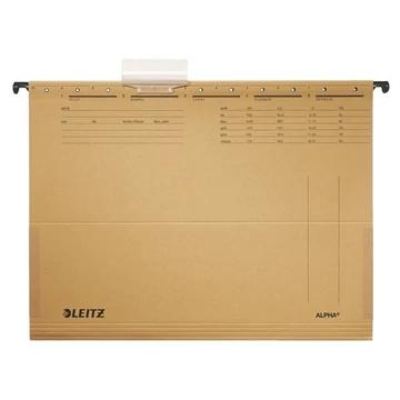 LEITZ Függőmappa, oldalvédelemmel, karton, A4,"Alpha", natúr