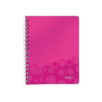 LEITZ Spirálfüzet, A5, vonalas, 80 lap,"Wow", rózsaszín