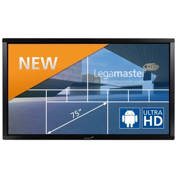 Legamaster Interaktív kijelző, ETX-7510, 75", UHD, multi-touch(32 érintés), HDMI, DP, VGA, USB, RS232, WiFi, LAN