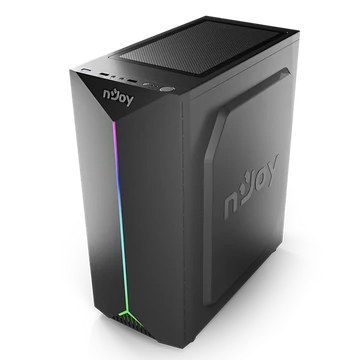 NJOY Ház Midi ATX ANIL Tápegység nélkül, USB2.0+3.0, Fekete RGB