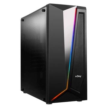 NJOY Ház Midi ATX MOTION Tápegység nélkül, USB2.0+3.0, Fekete