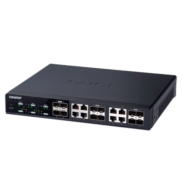 QNAP Switch QSW-M1208-8C 12-port, 4x10GbE SFP+, 8x10GbE SFP+/RJ45 Combo, Web menedzselt