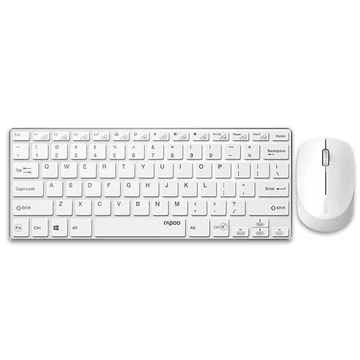 RAPOO 192501, MULTIMODE "9000M" BLUETOOTH + 2,4GHZ BILLENTYŰZET + EGÉR SZETT, FEHÉR