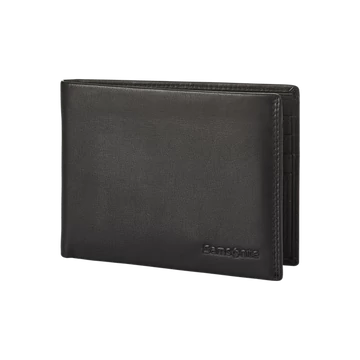 SAMSONITE BŐR Pénztárca 123997-1041, 005 - B 8CC+2C (Black) -ATTACK 2 SLG