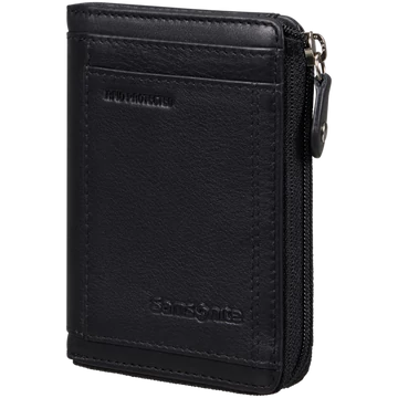 SAMSONITE BŐR Pénztárca 144442-1041, 722 - 8CC+H+S+2 Guss zip (Black) -ATTACK 2 SLG