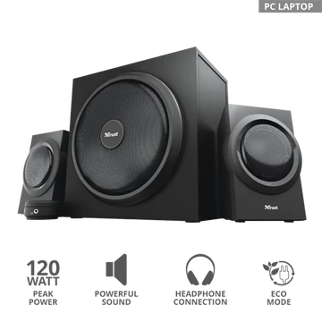 TRUST Mélyhangsugárzós 2.1 hangszórókészlet 23696 (Yuri 2.1 Speaker Set)