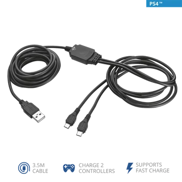 TRUST Kettős, töltő és játékhoz használható kábel 20165 (GXT 222 Duo Charge & Play Cable for PS4) TRUST Kettős, töltő és játékhoz használható kábel 20165 (GXT 222 Duo Charge & Play Cable for PS4)