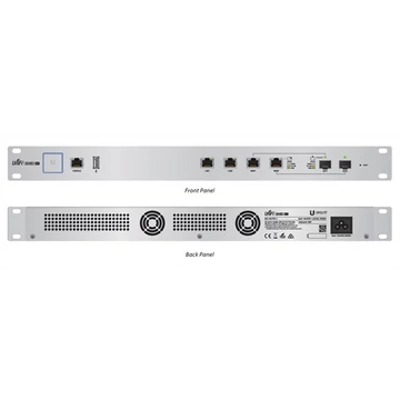 UBiQUiTi Router Security Gateway Pro 2x1000Mbps + 2x1000Mbps SFP Combo, Rackes - USG-PRO-4