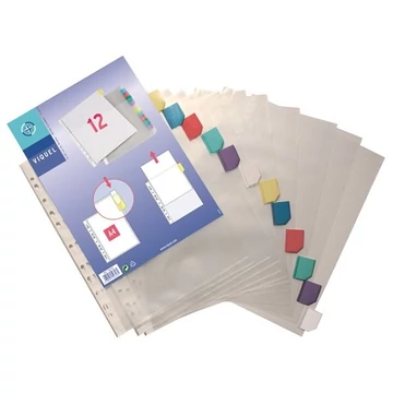 VIQUEL Genotherm, lefűzhető, jelölőfüles, A4, 90 mikron, víztiszta, 12 részes, VIQUEL VIQUEL Genotherm, lefűzhető, jelölőfüles, A4, 90 mikron, víztiszta, 12 részes, VIQUEL