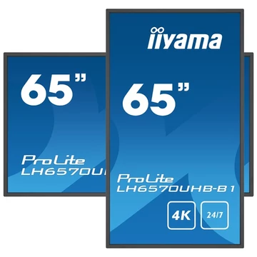 iiyama Prolite 24/7 IPS LFD 64.5" LH6570UHB-B1, 3840x2160, 16:9, 700cd/m2, 8ms, HDMI/USB/RS232/LAN, pivot iiyama Prolite 24/7 IPS LFD 64.5" LH6570UHB-B1, 3840x2160, 16:9, 700cd/m2, 8ms, HDMI/USB/RS232/LAN, pivot