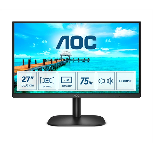 AOC VA monitor 27" 27B2AM, 1920x1080, 16:9, 250cd/m2, 4ms, VGA/HDMI, hangszóró