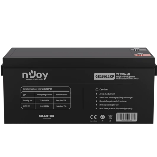 APC (NJOY) GE25012KF Akkumulátor 12V, 725W/cell, VRLA GEL, gondozásmentes T11