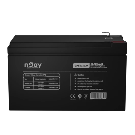 APC (NJOY) GPL07122F Akkumulátor 12V, 22.72W, gondozásmentes T2/F2