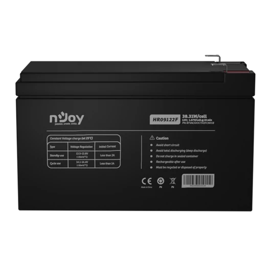 APC (NJOY) HR09122F Akkumulátor 12V, 38.31W, gondozásmentes F2