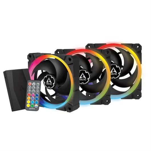 ARCTIC COOLING Rendszerhűtő Ventilátor BioniX P120 A-RGB, 12cm + Kontroller (3-PACK)