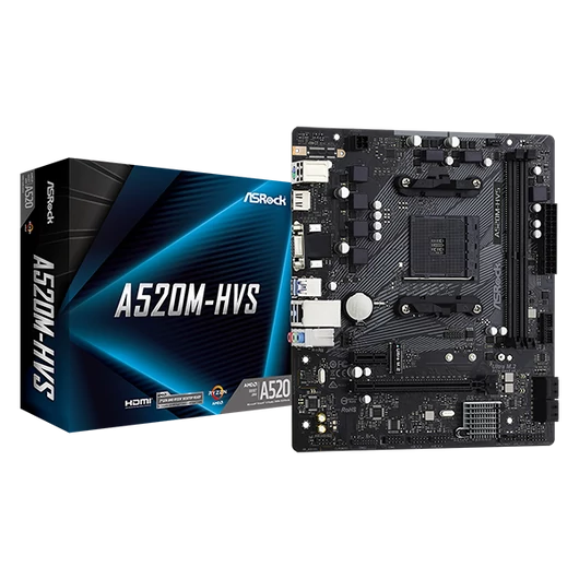 ASROCK Alaplap AM4 A520M-HVS AMD A520, mATX