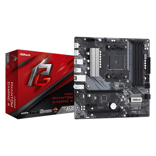 ASROCK Alaplap AM4 A520M PHANTOM GAMING 4 AMD A520, mATX