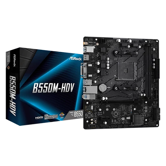 ASROCK Alaplap AM4 B550M-HDV AMD B550, mATX