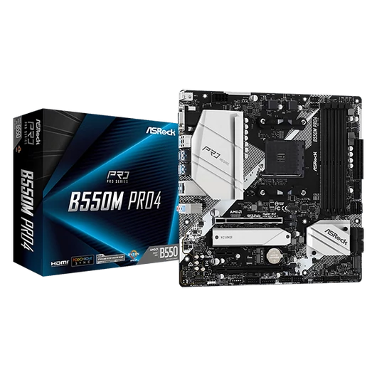 ASROCK Alaplap AM4 B550M PRO4 AMD B550, mATX