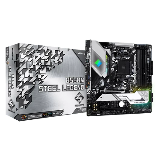ASROCK Alaplap AM4 B550M STEEL LEGEND AMD B550, mATX