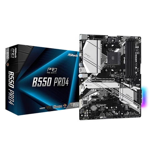 ASROCK Alaplap AM4 B550 PRO4 AMD B550, ATX
