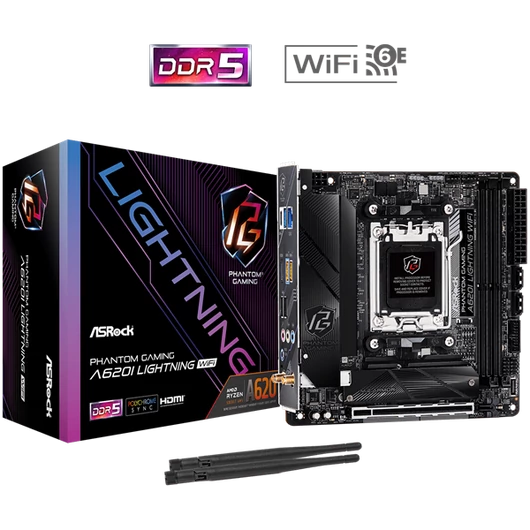 ASROCK Alaplap AM5 A620I LIGHTNING WIFI AMD A620, mITX