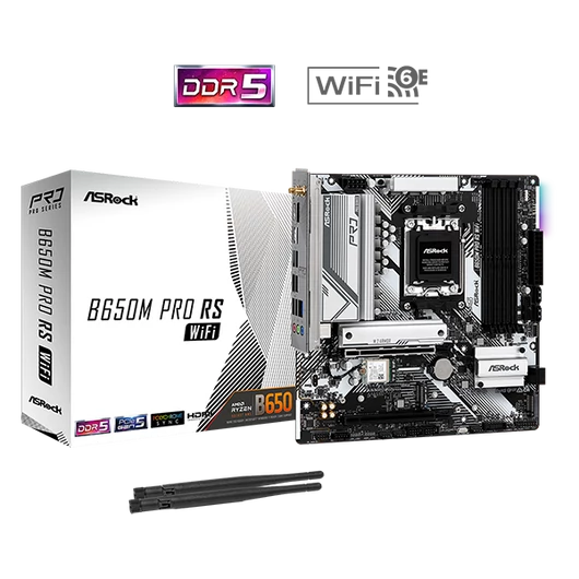 ASROCK Alaplap AM5 B650M PRO RS WIFI AMD B650, mATX