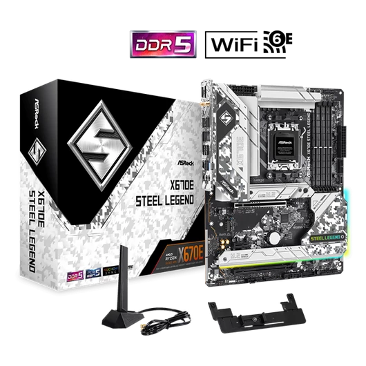 ASROCK Alaplap AM5 X670E STEEL LEGEND AMD X670, ATX
