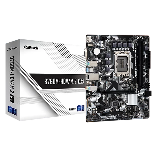 ASROCK Alaplap S1700 B760M-HDV/M.2 D4 INTEL B760, mATX
