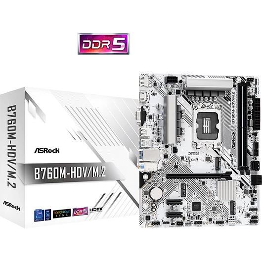 ASROCK Alaplap S1700 B760M-HDV/M.2 INTEL B760, mATX