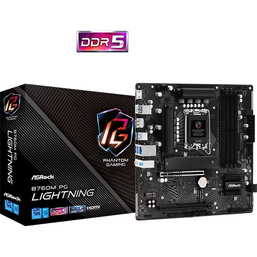 ASROCK Alaplap S1700 B760M PG LIGHTNING INTEL B760, mATX