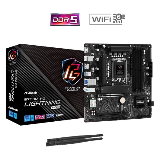ASROCK Alaplap S1700 B760M PG LIGHTNING WIFI INTEL B760, mATX