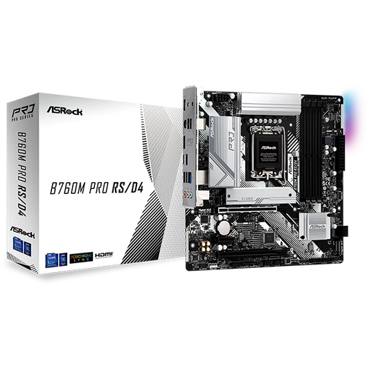 ASROCK Alaplap S1700 B760M PRO RS D4 INTEL B760, mATX
